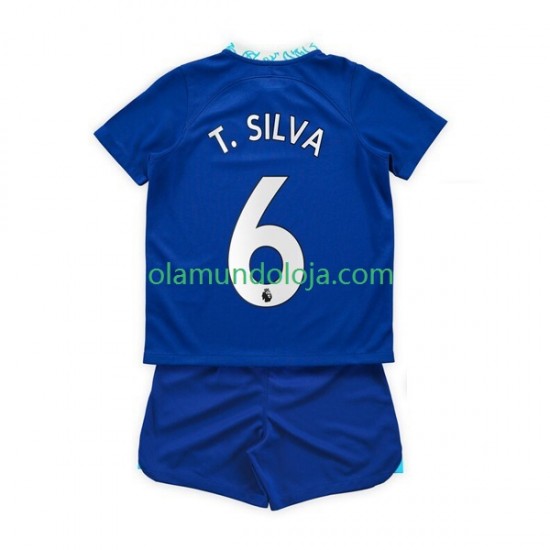 Camisola Chelsea T. Silva 6 Criança Equipamento Primeiro 2022-2023 Manga Curta